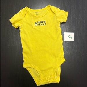 ⭐️4/$5.00⭐️ Carter's 9m Yellow Ahoy Little Mate Onesie